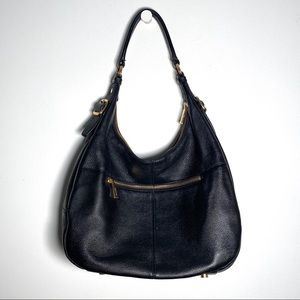 Danier black leather purse with gold hardware